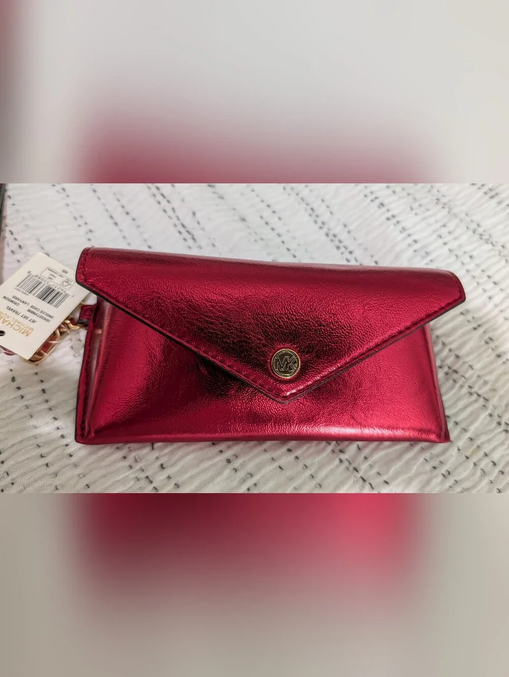 Michael Kors Red Leather Wristlet Clutch